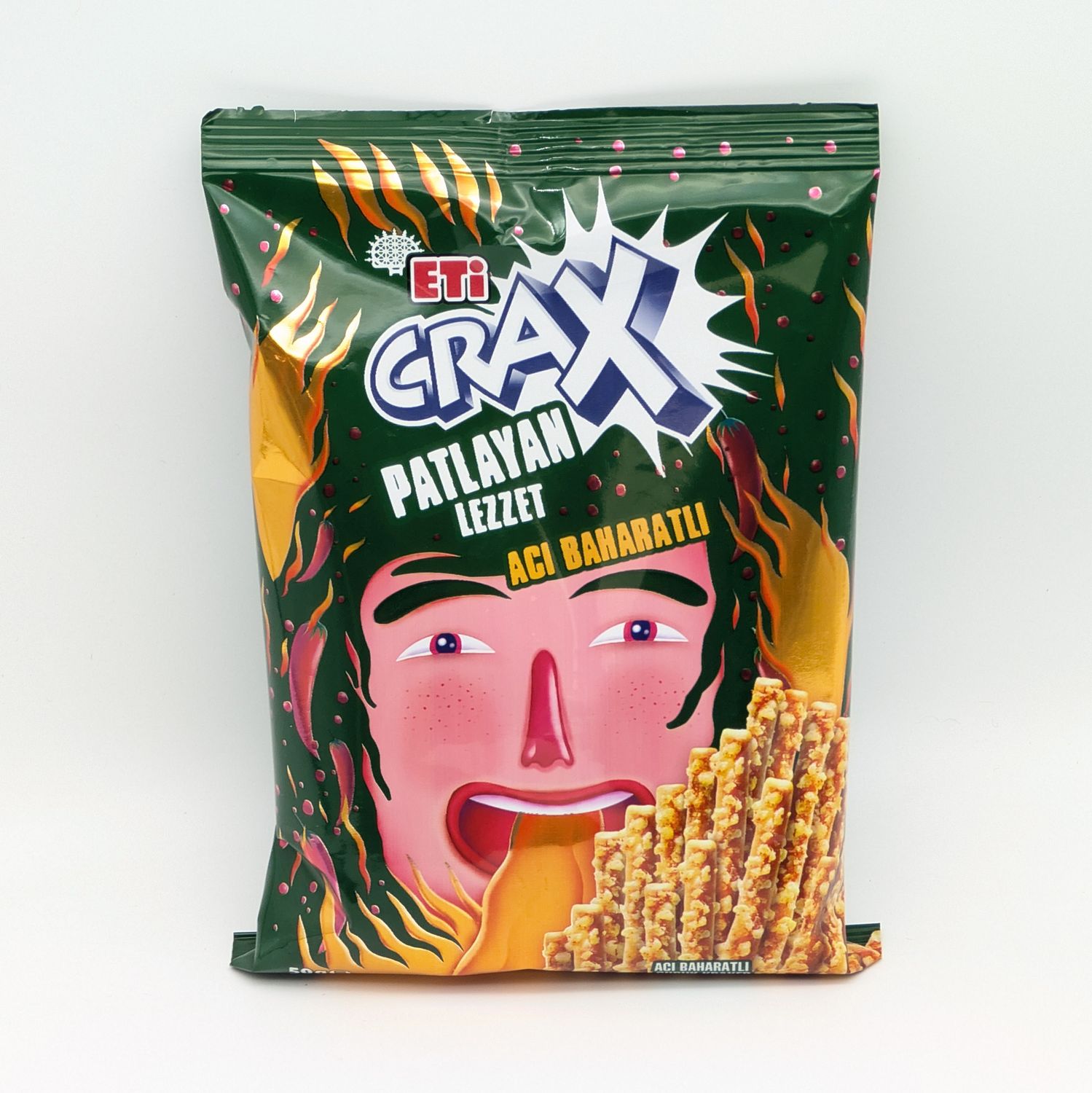 ETI Crax Patlayan Lezzet Aci Baharatli Cubuk Kraker - Spicy Stick Crackers 50g