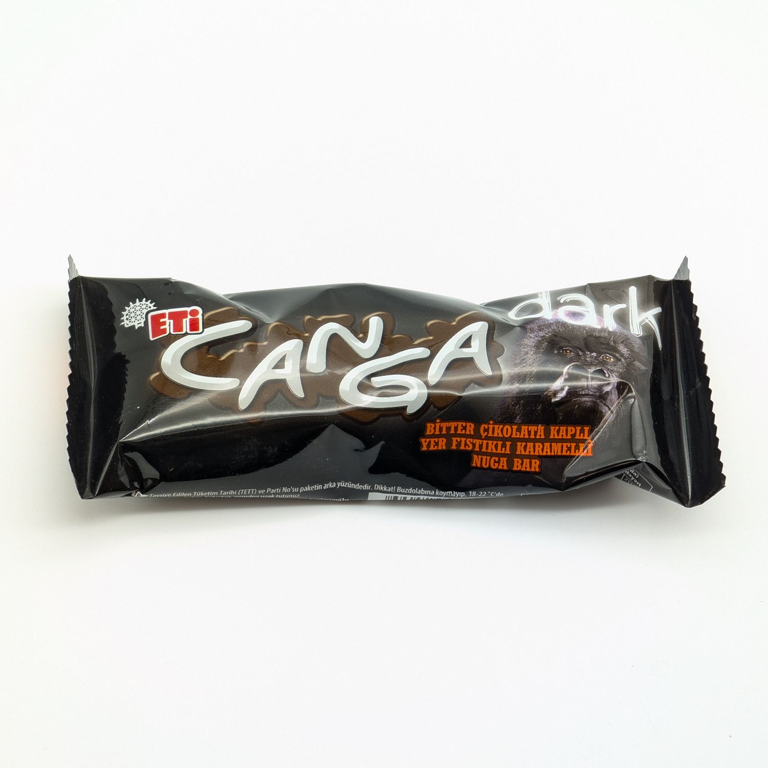 ETI Canga Dark Chocolate Covered Peanut Caramel Nougat Bar - Bitter Cikolata Kapli Yer Fistikli Karamelli Nuga Bar 45g