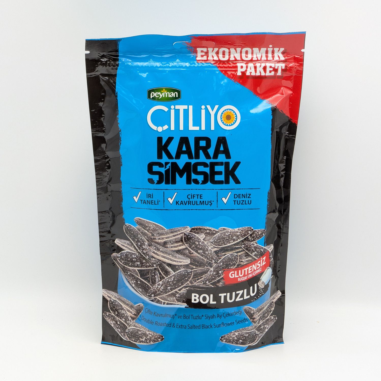 PEYMAN Citliyo Kara Simsek Extra Sea Salted &amp; Double Roasted Black Sunflower Seeds 280g