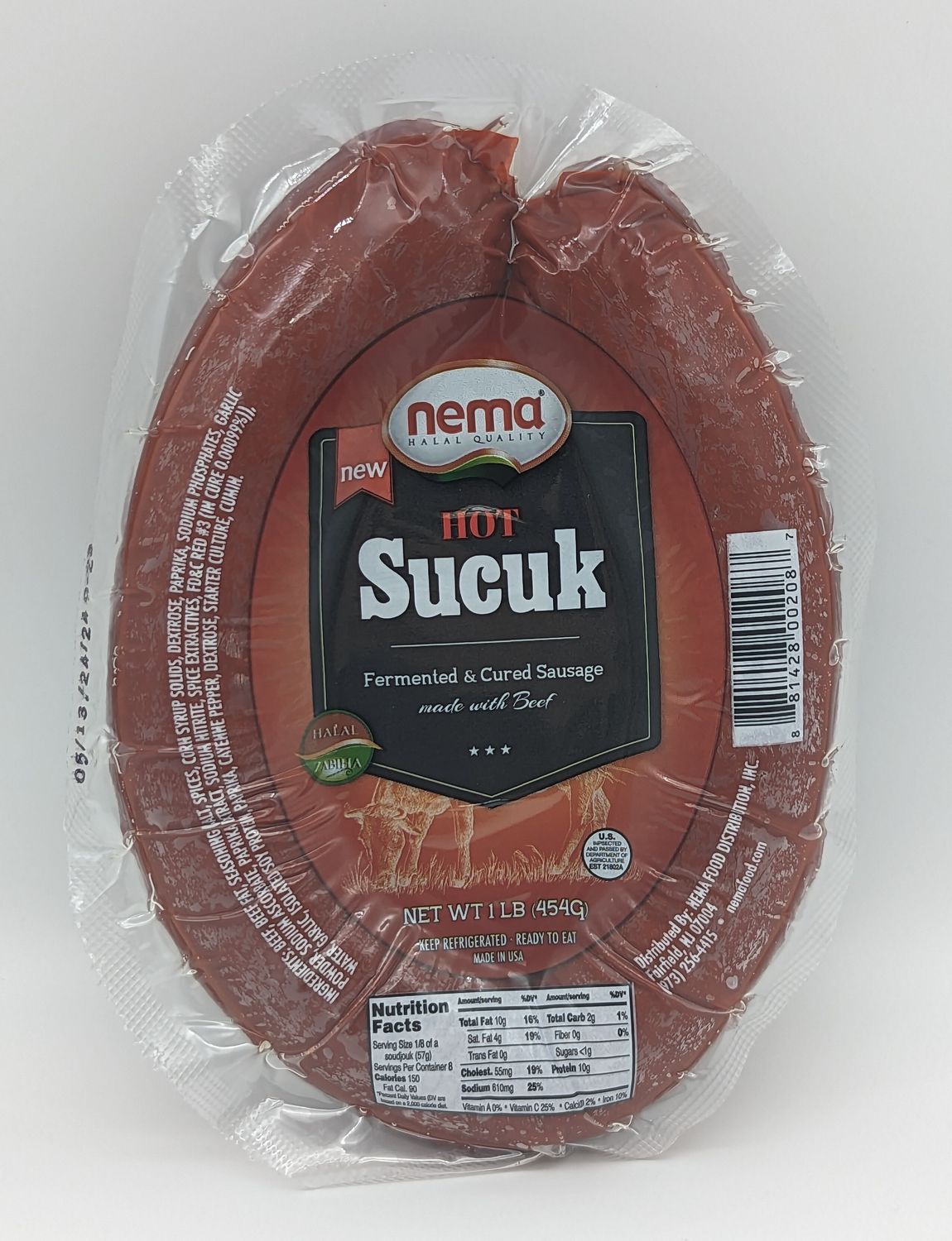 NEMA Halal Beef Soudjouk Hot (Sucuk)