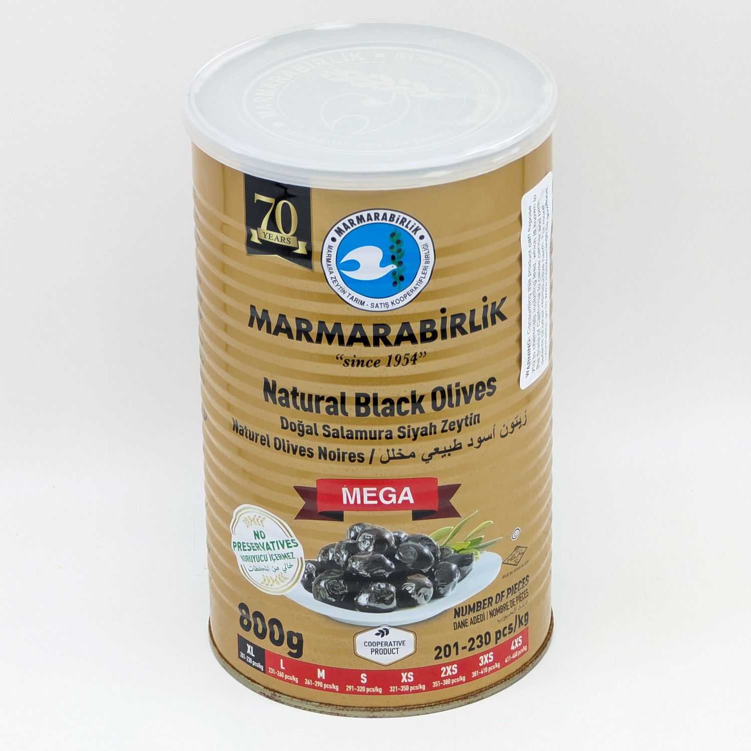 MB Marmara Birlik Black Olives XL Mega 800g