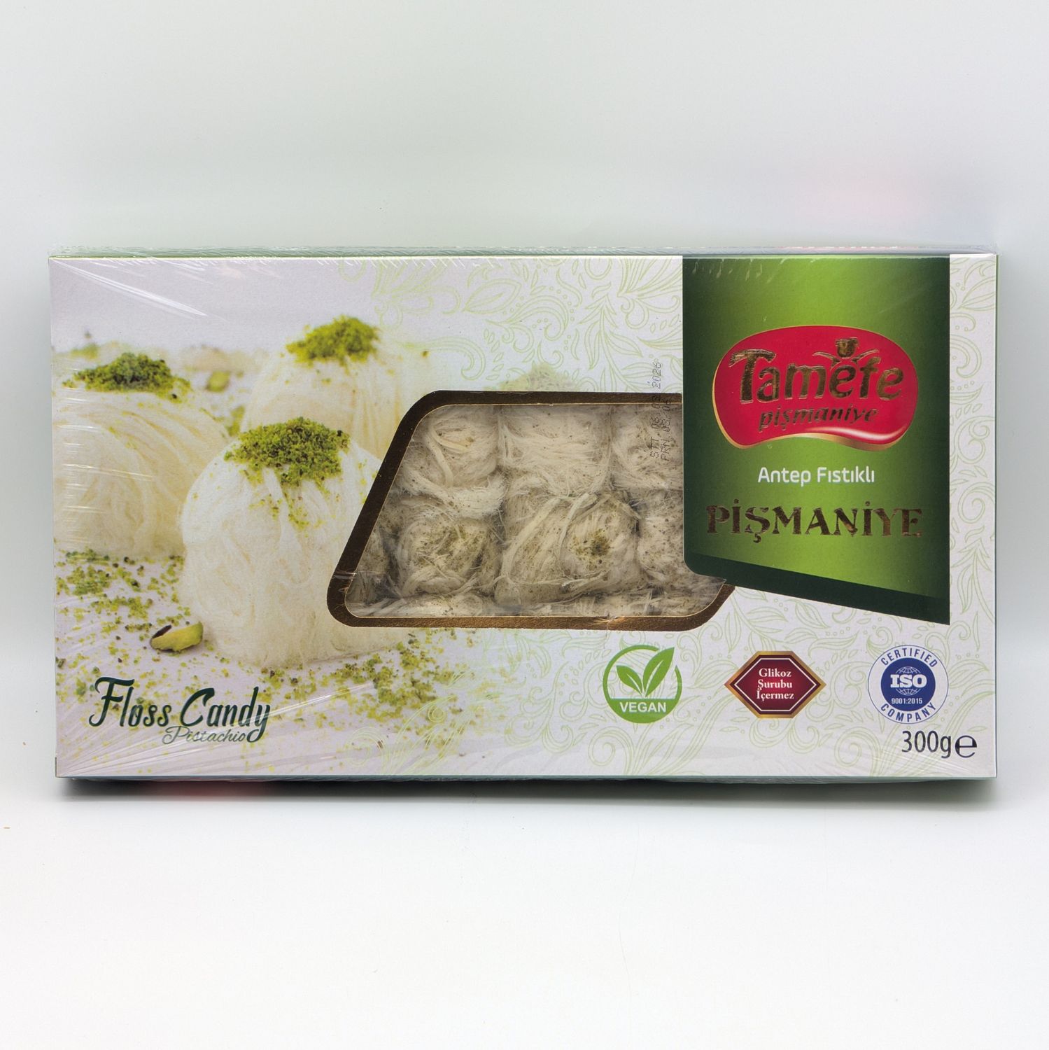 TAMEFE Floss Halva with Pistachio - Antep Fistikli Pismaniye 300g