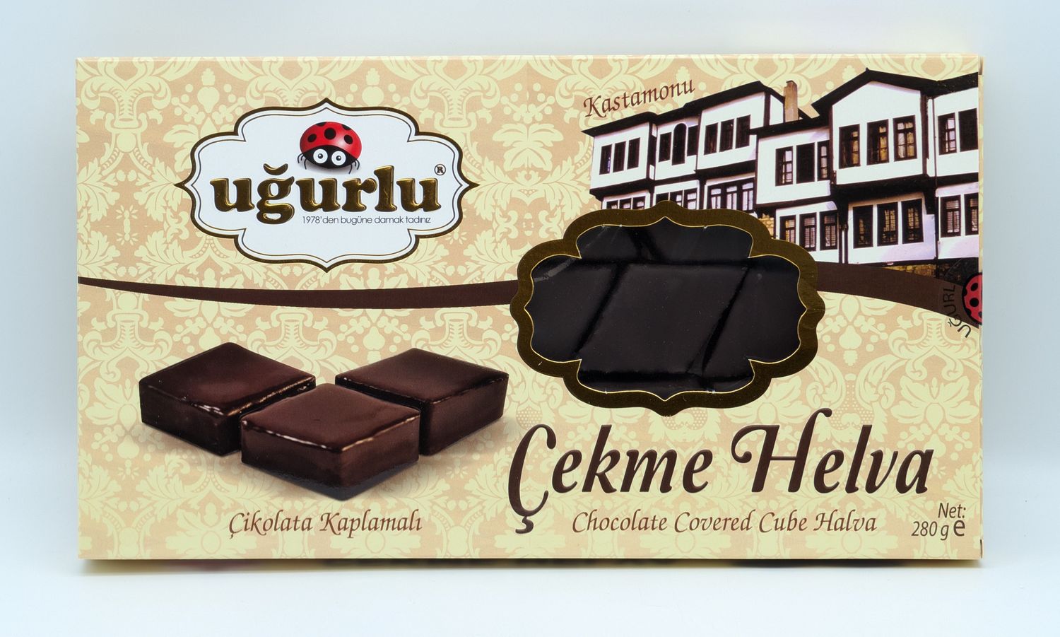 UGURLU Cikolata Kapli Cekme Helva - Chocolate Covered Cube Halva 280g