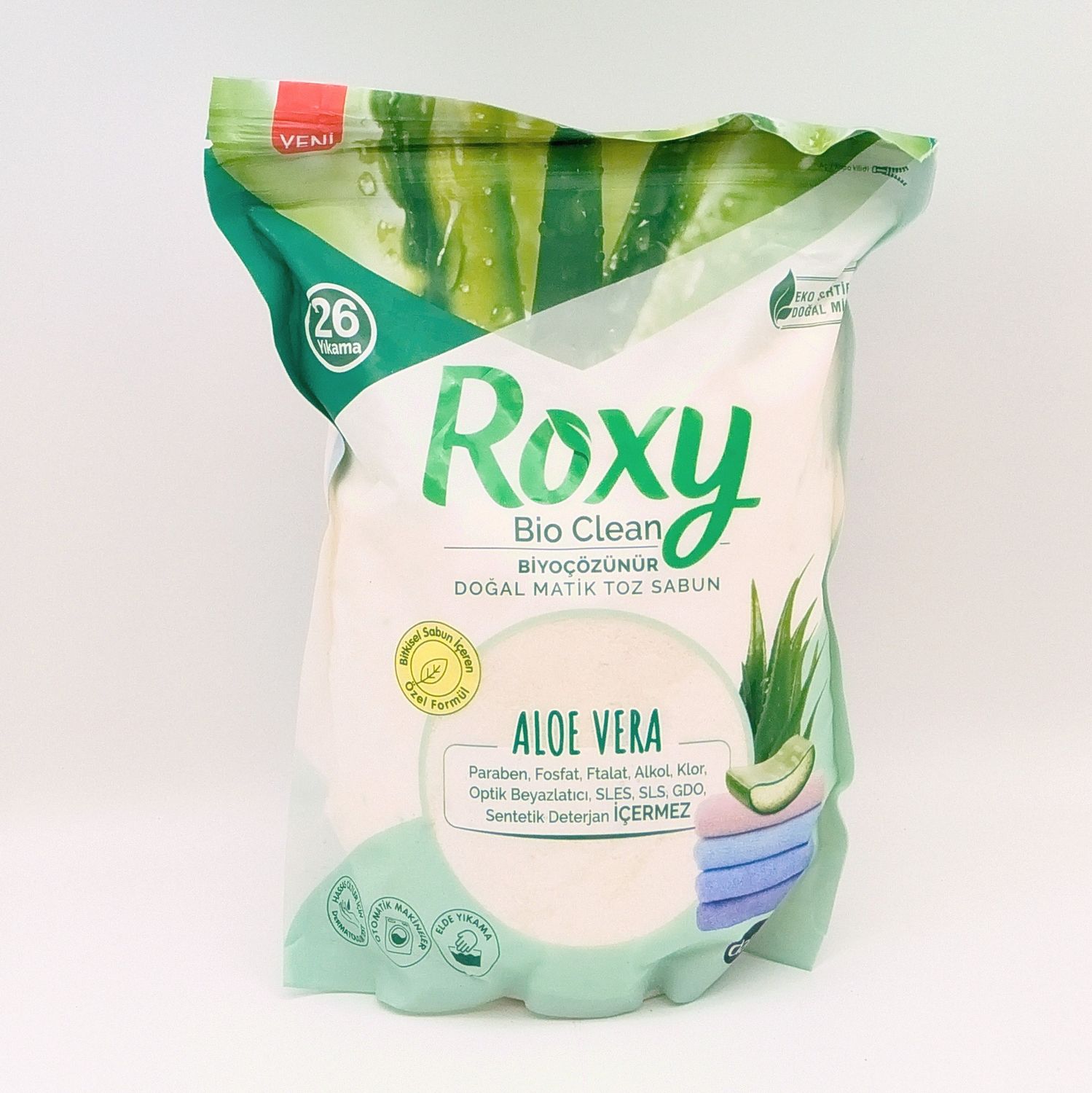 DALAN ROXY Bio Clean Biyocozunur Dogal Matik Toz Sabun Aloe Vera - Biodegradable Natural Powder Soap 800g