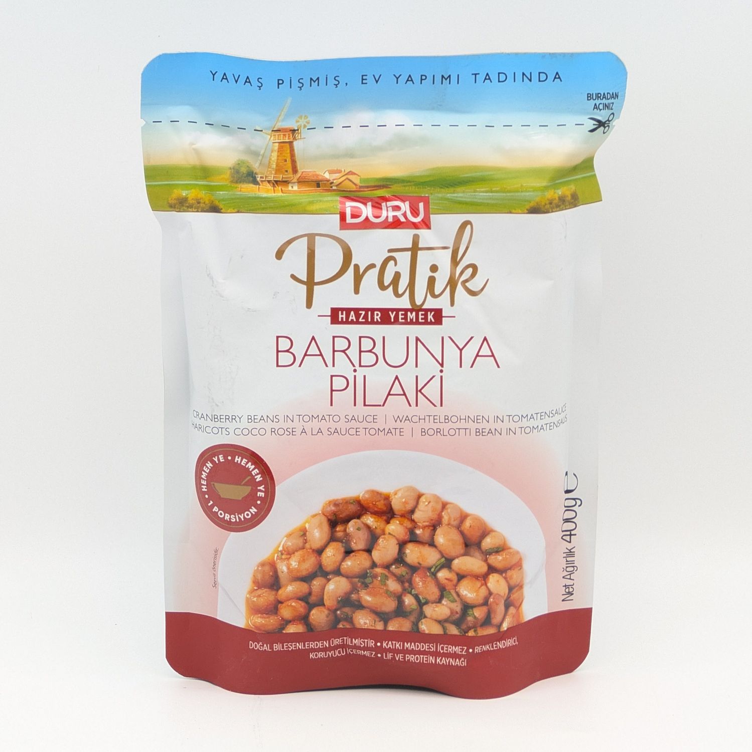 DURU PRATIK Cranberry Beans in Tomato Sauce - Barbunya Pilaki 400g