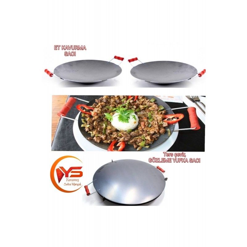 40cm Et Sac Sac Kavurma / Yufka Gozleme Bazlama Ekmek Saci Vok Tava