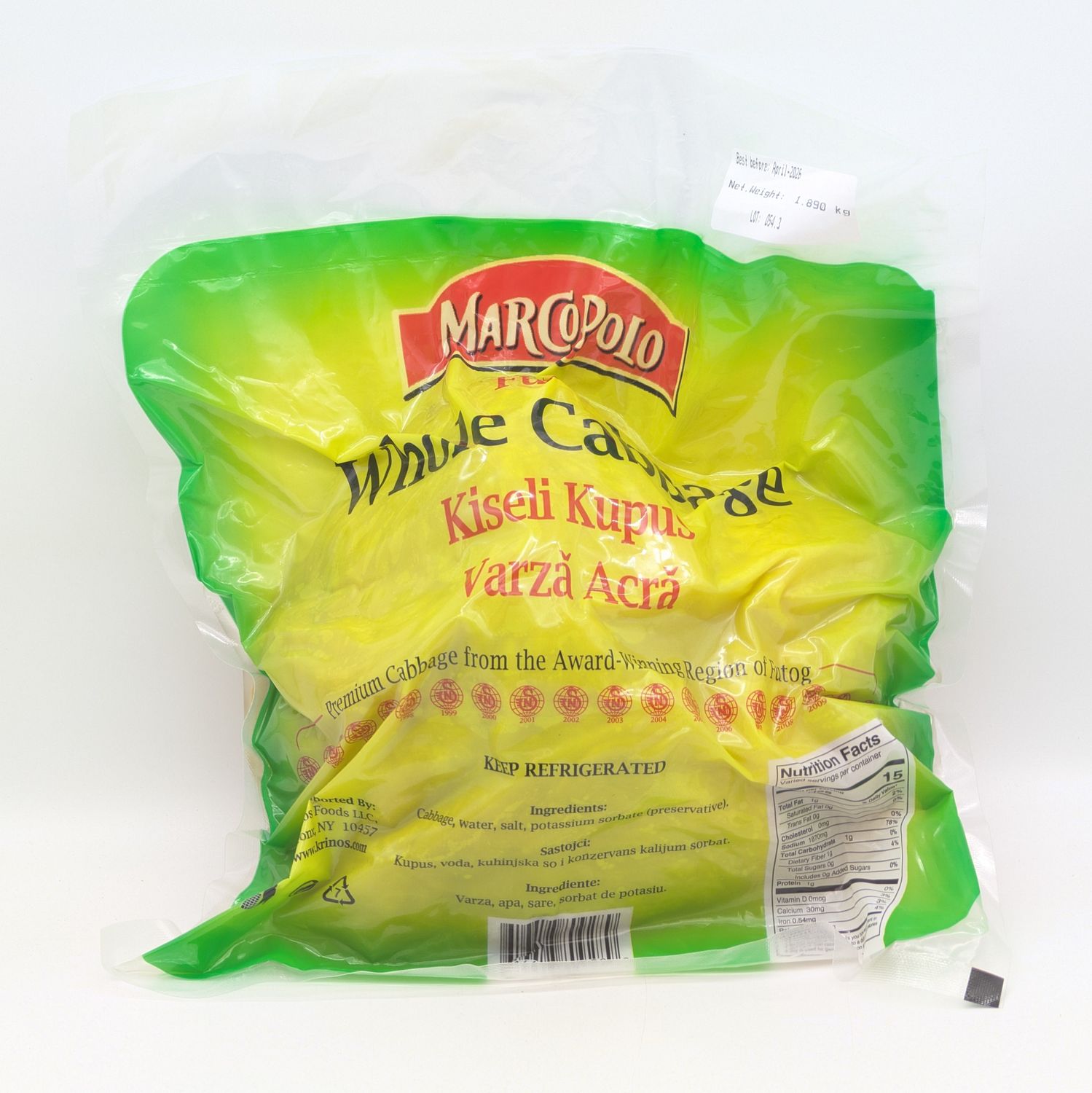 MARCO POLO Futog Whole Cabbage ~1.3-1.9kg