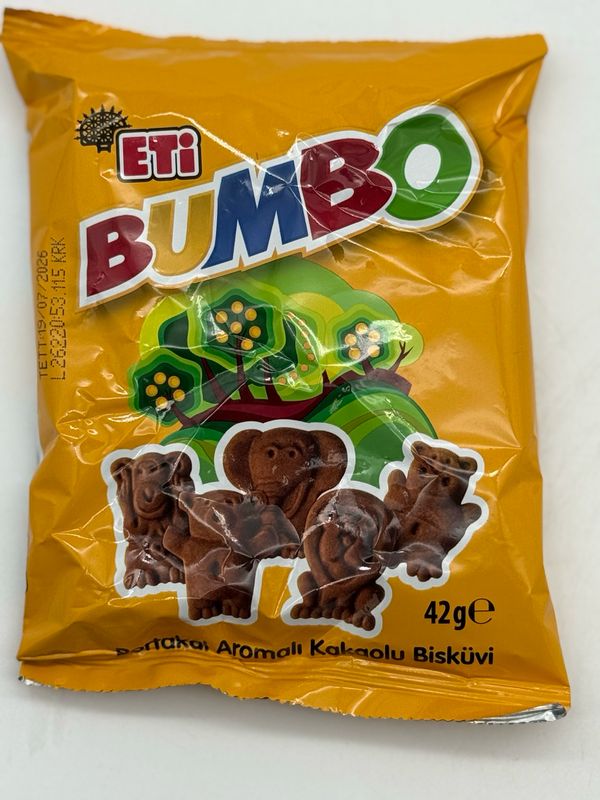 ETI Bumbo portakal aromalı kakaolu bisküvi 42g