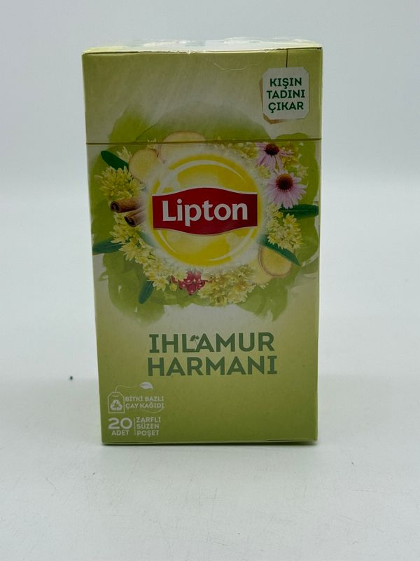 Lipton Ihlamur Harmanı Herbal Tea 20 Tea Bags (32g) – Linden Herbal Blend Tea with Echinacea &amp; Ginger