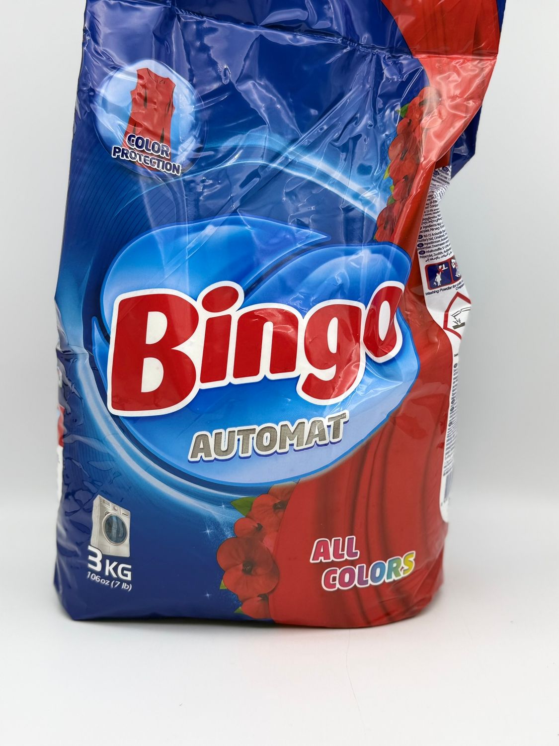 Bingo Automat Powder Detergent 3kg (7 lb) – Laundry Detergent for All Colors, Color Protection Formula