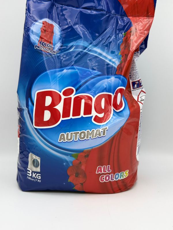 Bingo Automat Powder Detergent 3kg (7 lb) – Laundry Detergent for All Colors, Color Protection Formula