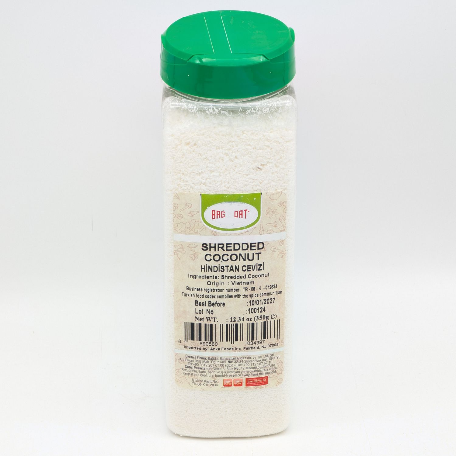 BAGDAT Shredded Coconut - Hindistan Cevizi 350g