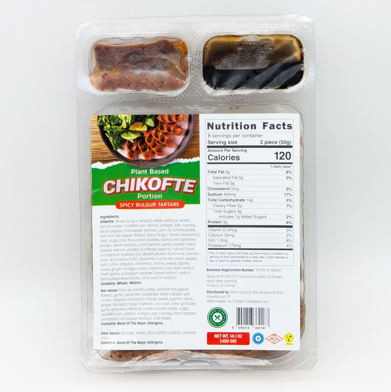 OSES Chikofte Portion Pack Plant Based Spicy Bulgur Tartare Cig Kofte 400g