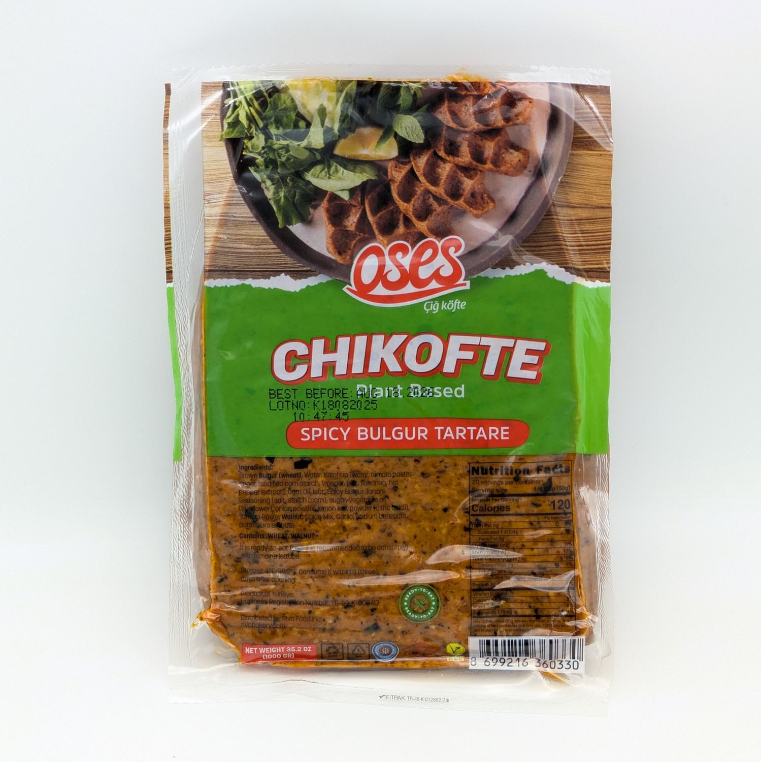 OSES Chikofte Family Pack Plant Based Spicy Bulgur Tartare Cig Kofte 1kg