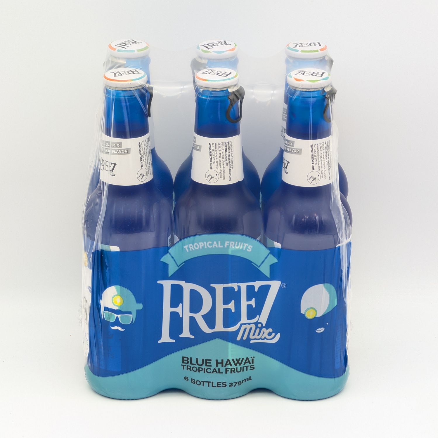 FREEZ Blue Hawaii Tropical Fruits Flavored Soda - Tropikal Meyveler Aromali Gazoz 275mL x 6pcs