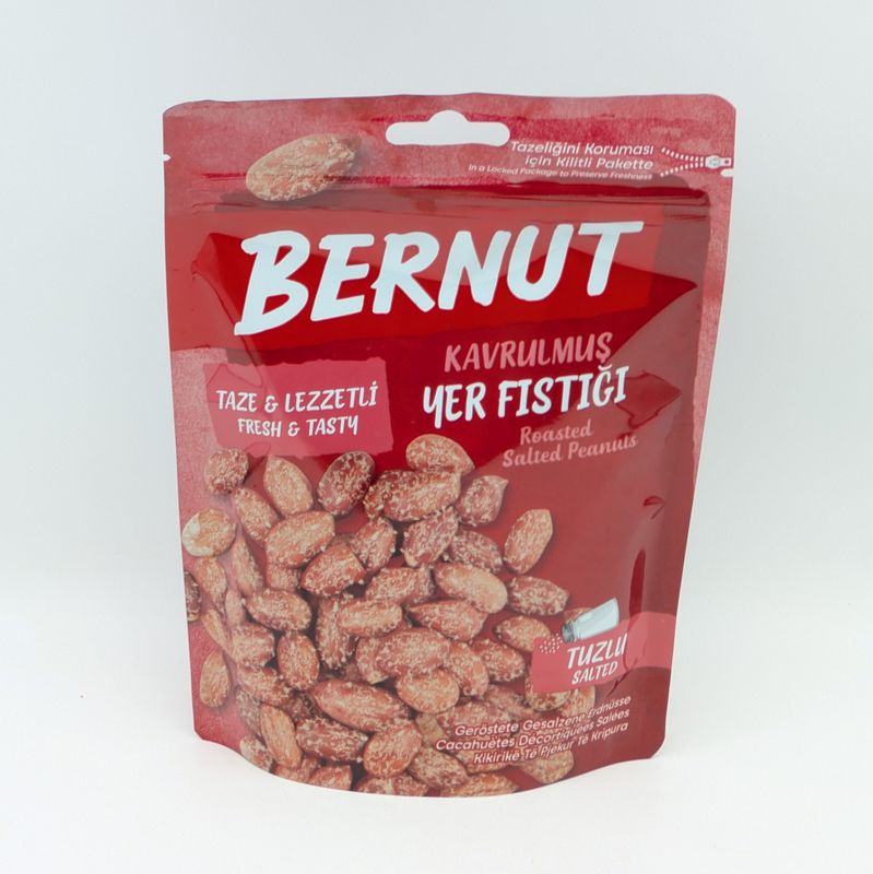 BERNUT Roasted Salted Peanuts - Kavrulmus Tuzlu Yer Fistigi 180g