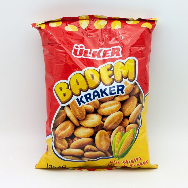 ULKER Badem Milky Corn Flavored Crackers - Sut Misiri Aromali Kraker 135g