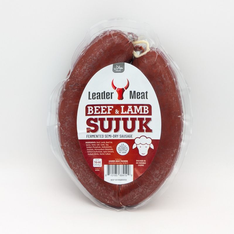 LEADER MEAT Beef and Lamb Sujuk Sucuk Sausage 1lb