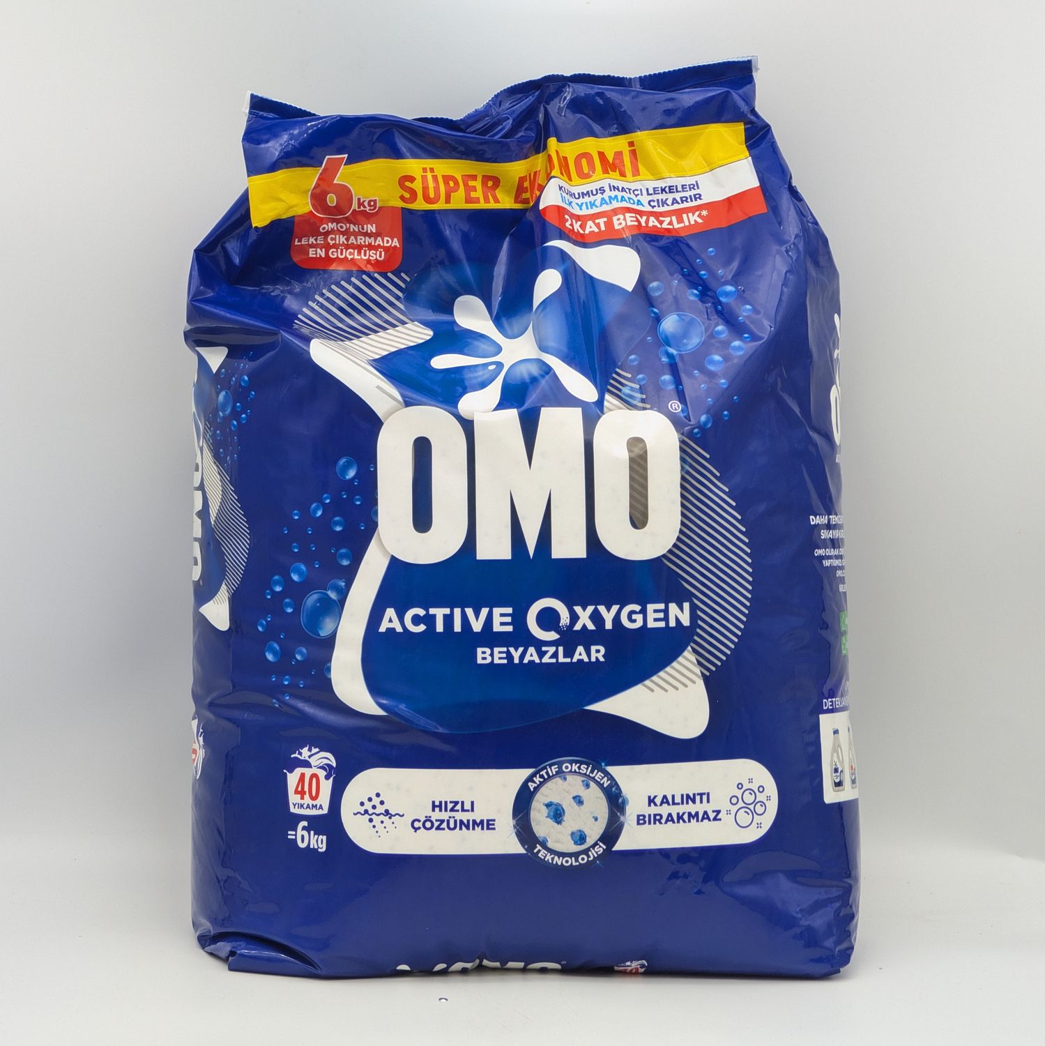 OMO Active Oxygen Whites Powder Detergent - Beyazlar Toz Camasir Deterjani 6kg