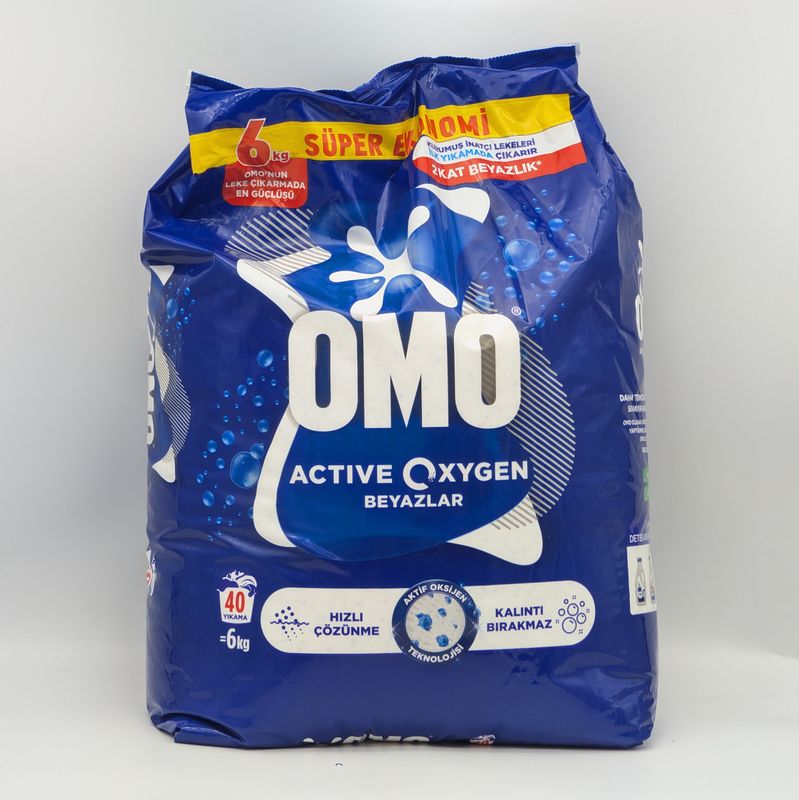 OMO Active Oxygen Whites Powder Detergent - Beyazlar Toz Camasir Deterjani 6kg
