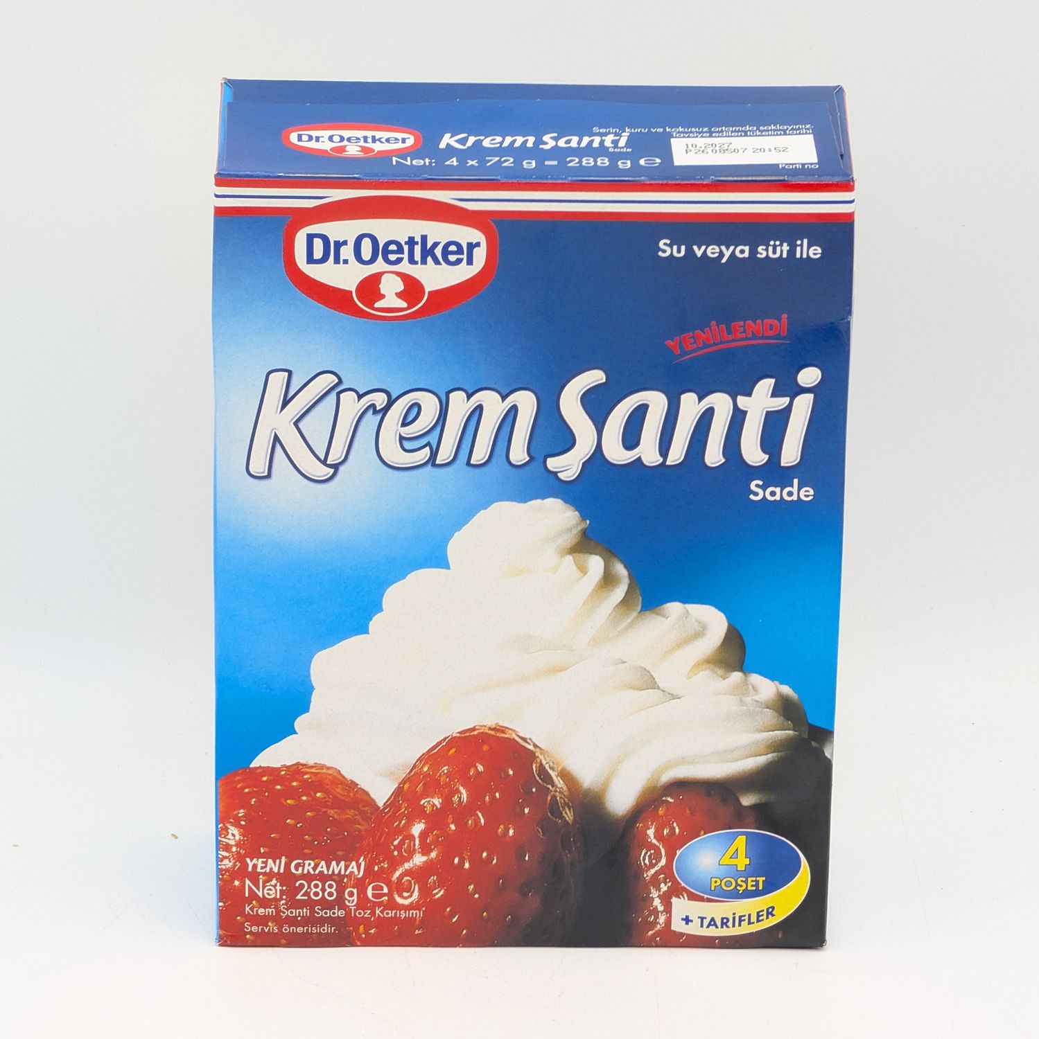 DR. OETKER Whipped Cream Plain - Sade Krem Santi 288g (4pcs x 72g)