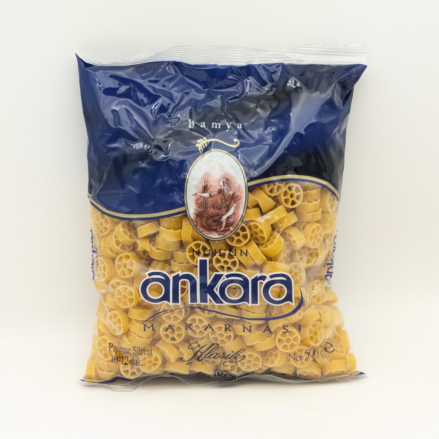 NUHUN Ankara Wagon Wheel Short Pasta - Bamya Makarna 500g