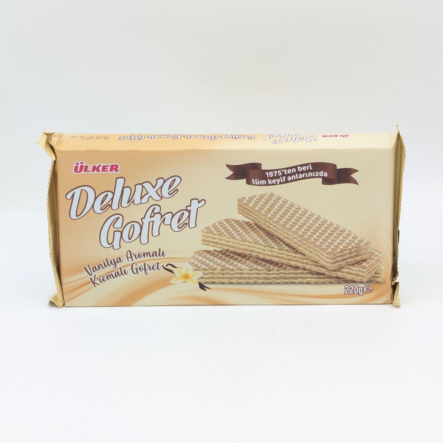 ULKER Deluxe Vanilla Flavored Cream Wafers - Vanilyali Aromali Kremali Gofret 220g