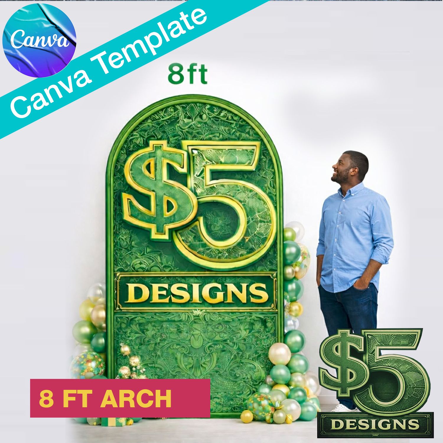 8 Ft Arch Canva Blank Template
