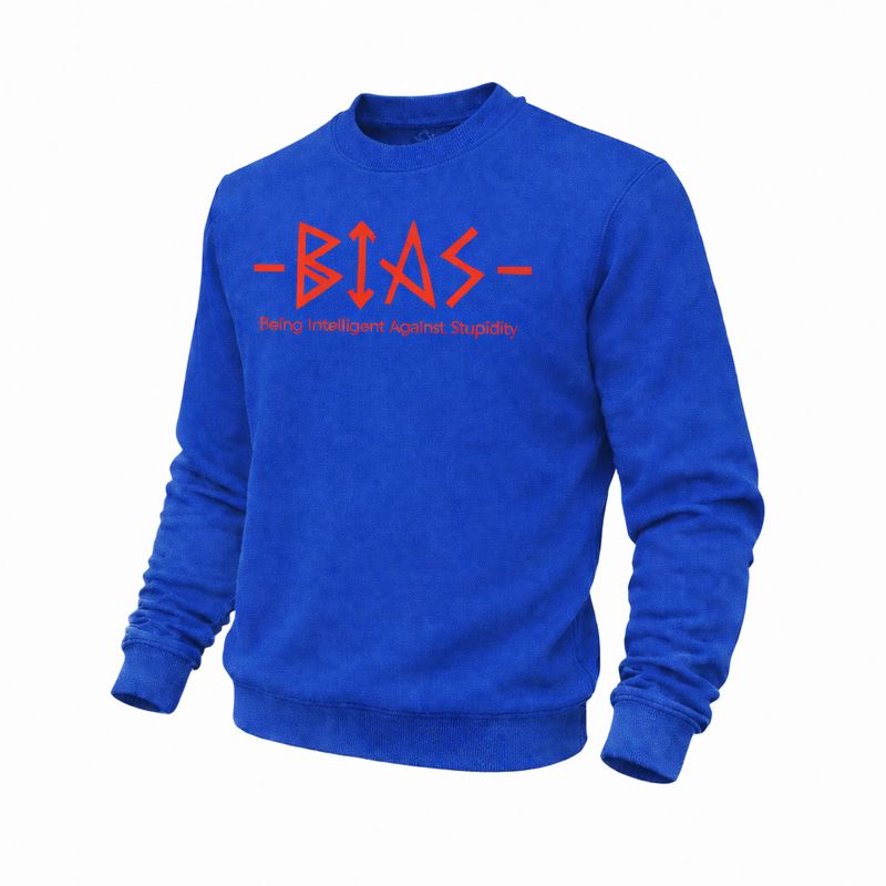 BIAS Blue & Red Crewneck Sweatshirts