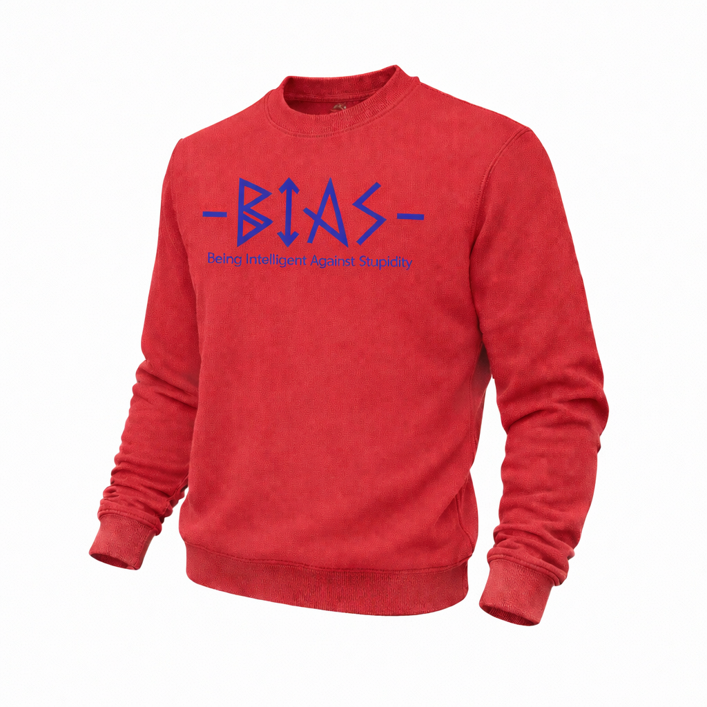 BIAS Blue & Red Crewneck Sweatshirts
