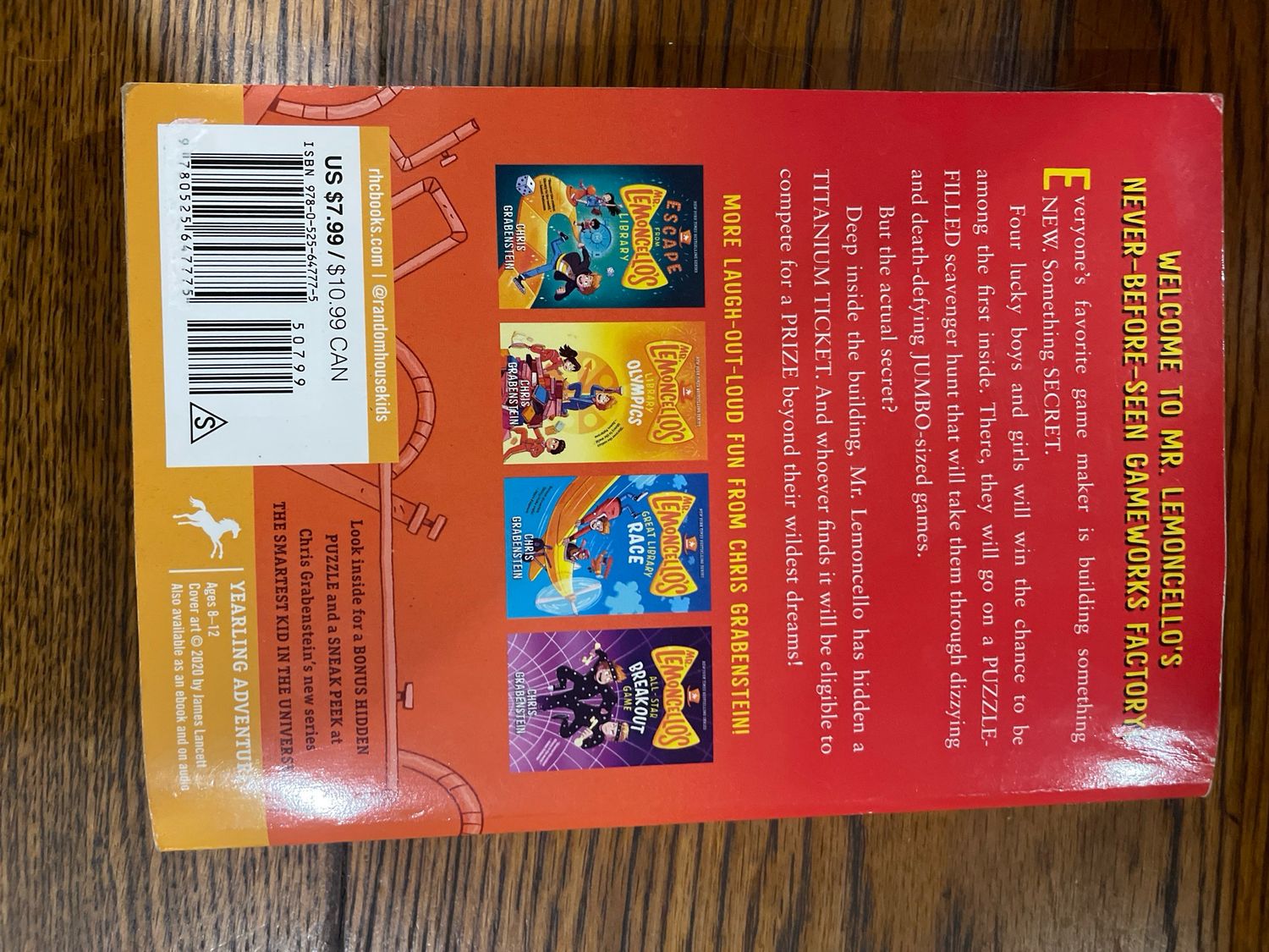 Mr Lemoncello And The Titanium Ticket by Chris Grabenstein