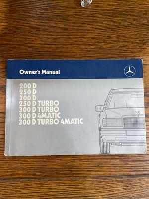 Mercedes-Benz W124 Owner’s Manual 200D, 250D, 300D, 250DTURBO, 300D TURBO, 300D 4MATIC, 300D TURBO 4MATIC