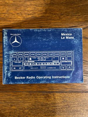 Mercedes - Benz Becker Radio Mexico/ LeMans Operating Instructions