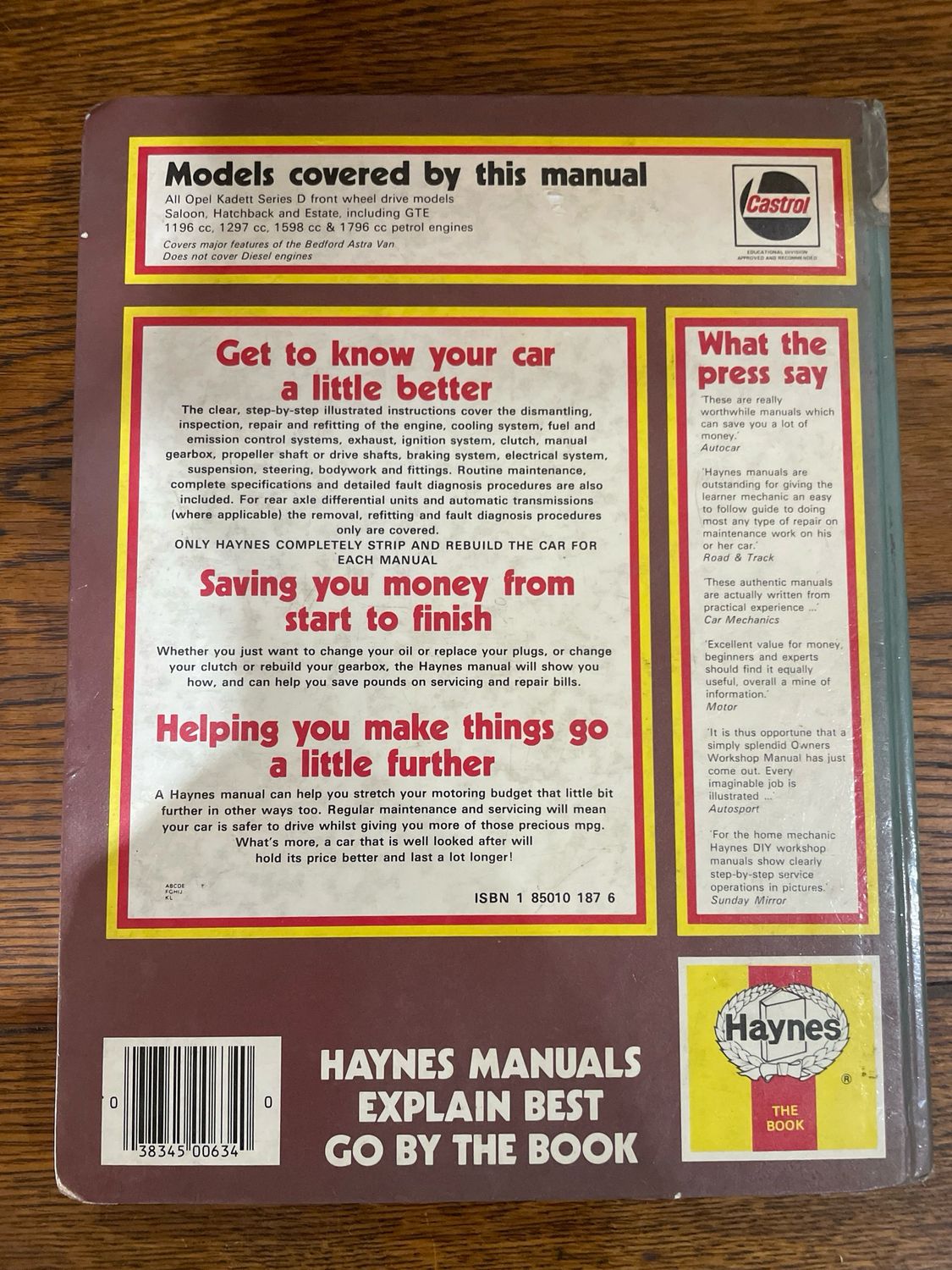 Opel Kadette FWD 1979- October 1984 1196cc 1297cc 1598cc 1796cc