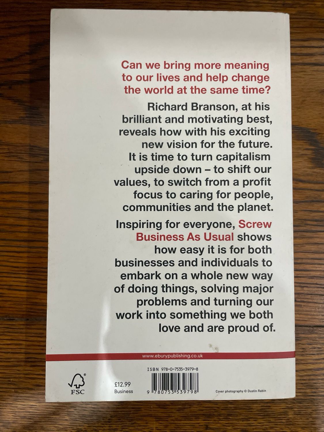 Screw Business As Usual by Richard Branson