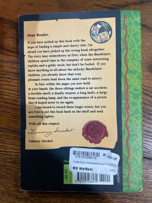 A Series Of Unfortunate Events : Book The Second- The Reptile Room by Lemony Snicket