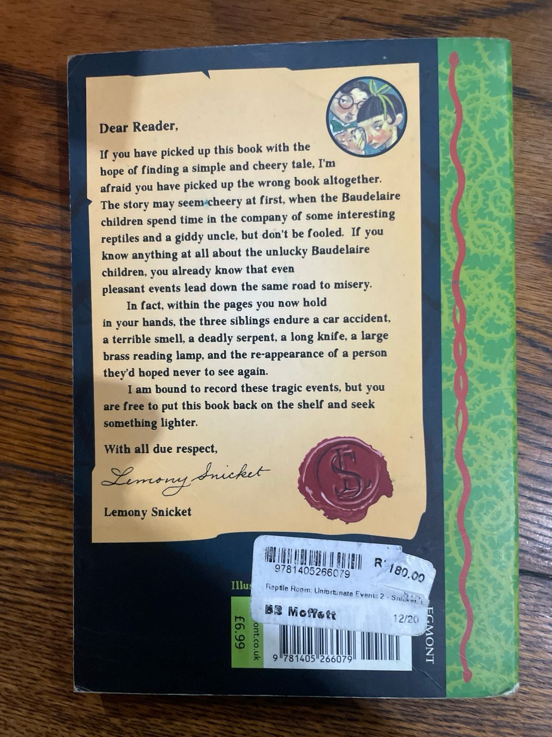 A Series Of Unfortunate Events : Book The Second- The Reptile Room by Lemony Snicket