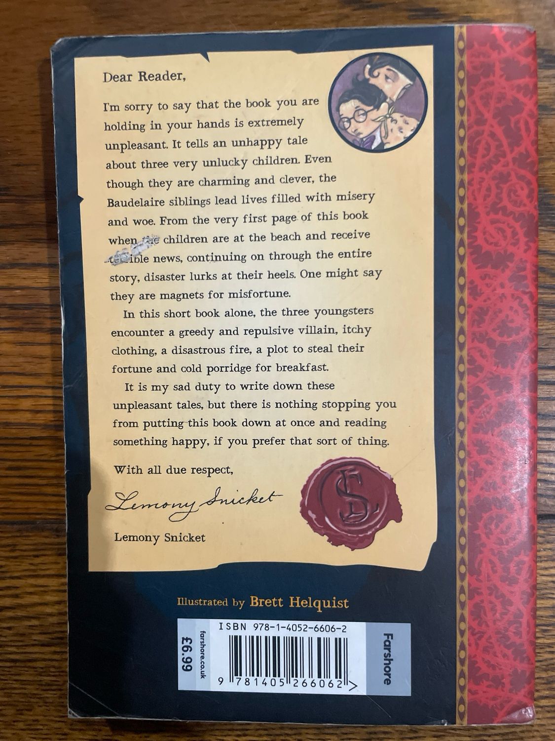 A Series Of Unfortunate Events - The Book The First - A Bad Beginning by Lemony Snicket