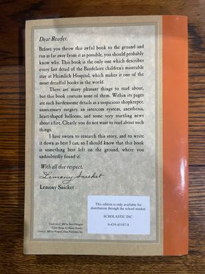 A Series Of Unfortunate Events: Book The Eighth - The Hostile Hospital by Lemony Snicket