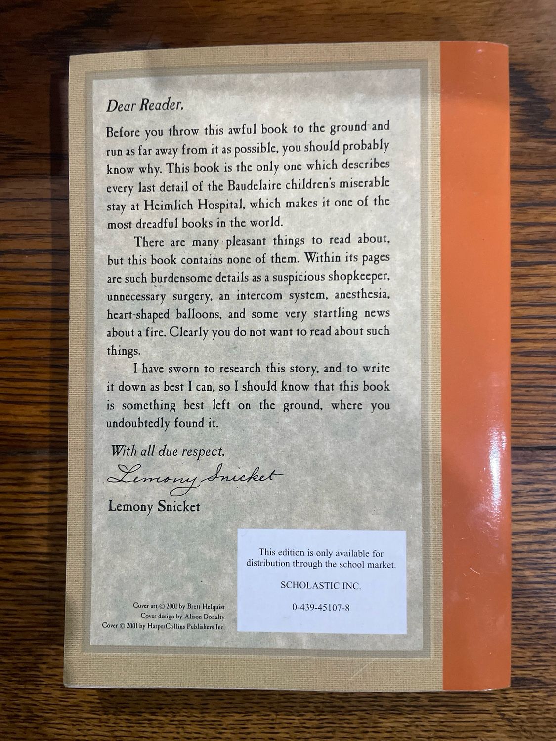 A Series Of Unfortunate Events: Book The Eighth - The Hostile Hospital by Lemony Snicket