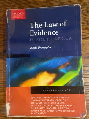 The Law Of Evidence In South Africa: Basic Principles - Oxford University Press (Procedural Law)