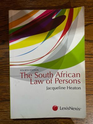 The South African Law Of Persons by Jacqueline Heaton