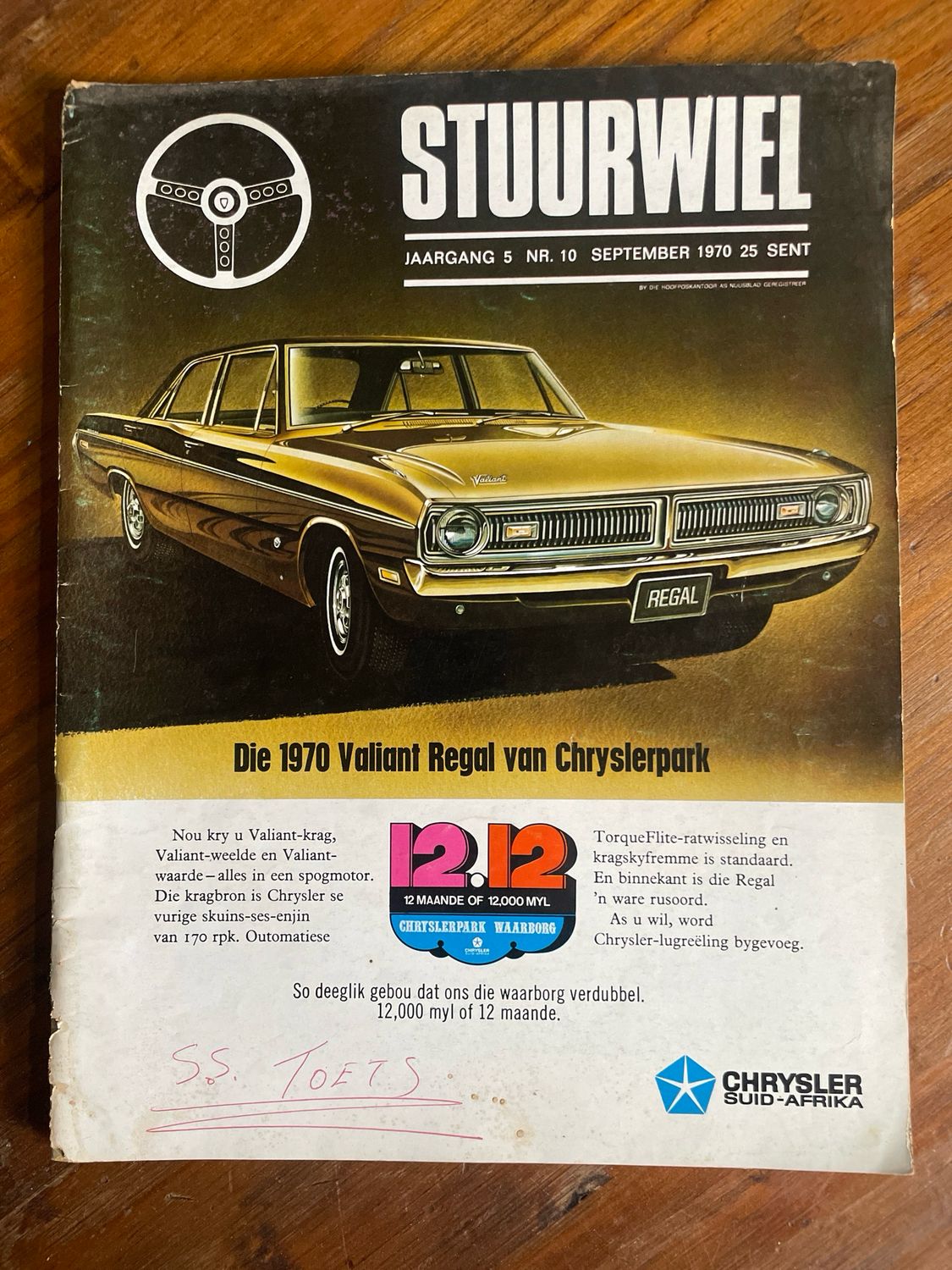 Stuurwiel September 1970