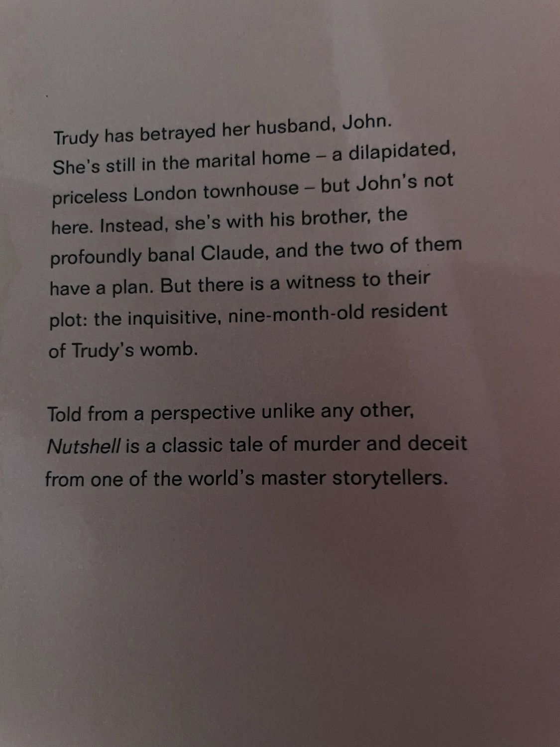 Nutshell by Ian McEwan