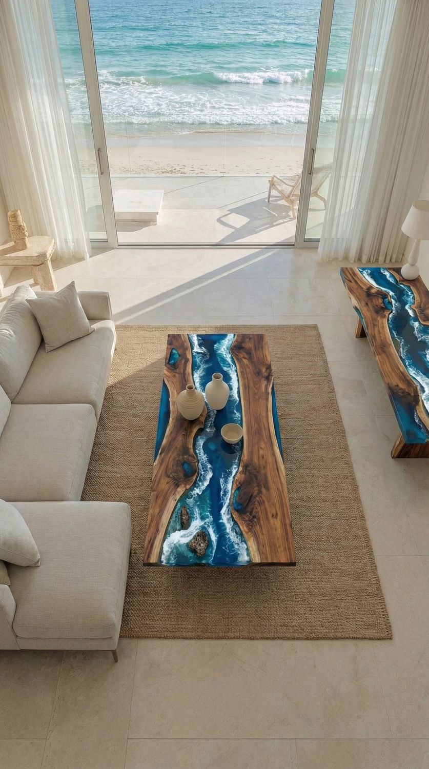 Royal Ocean River Epoxy Coffee Table