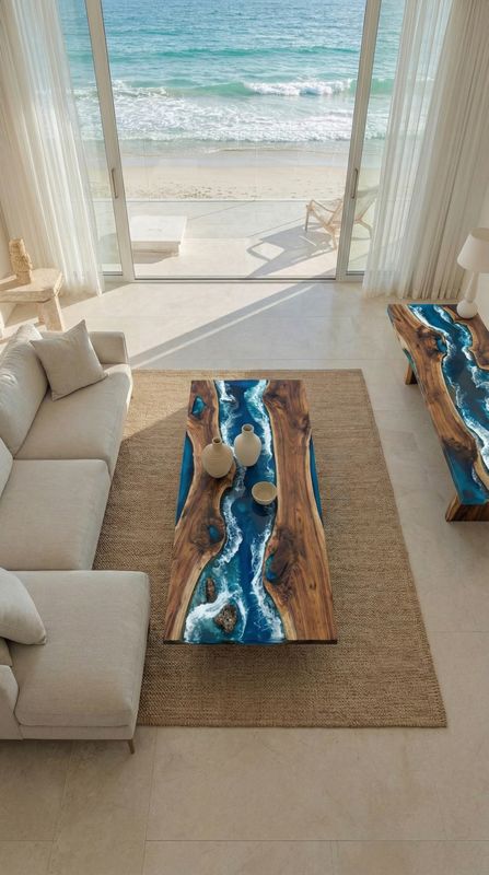 Royal Ocean River Epoxy Coffee Table