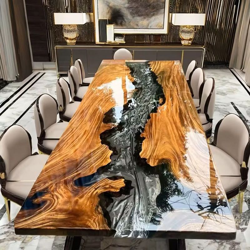 The Obsidian River Live-Edge Dining Table