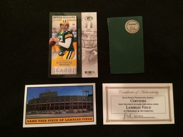 Aaron Rodgers Game Used Piece of Lambeau Field Stadium Wall-Green Bay Packers Game Used