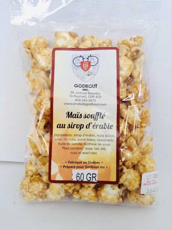 Maïs soufflé au sirop d&#39;érable 60 g / Maple Popcorn 60 g