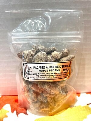 Pacanes au sucre d&#39;érable 100 g - Pecans coated in maple sugar 100 g.
